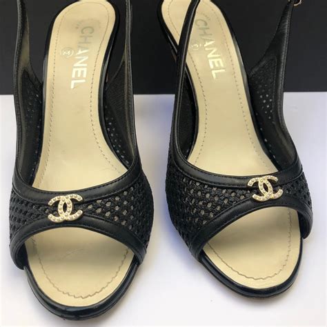 sling back shoes chanel|chanel ladies high heel shoes.